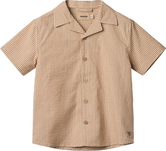 Wheat Skjorte Anker Caramel Stripe Wheat 8 år (128) Skjorte K/E Beige Brun