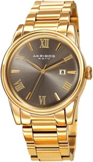 Akribos XXIV Herreklokke AK1056YGN Grå/Gulltonet stål Ø41 mm Akribos XXIV Herreklokke AK1056YGN Grå/Gulltonet stål Ø41 mm
