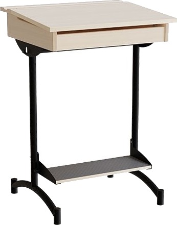 Elevbord 129 Birk Laminat Sort Stel