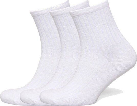 Weekday 3 Pack Ribbed Ankle Socks White 36 38