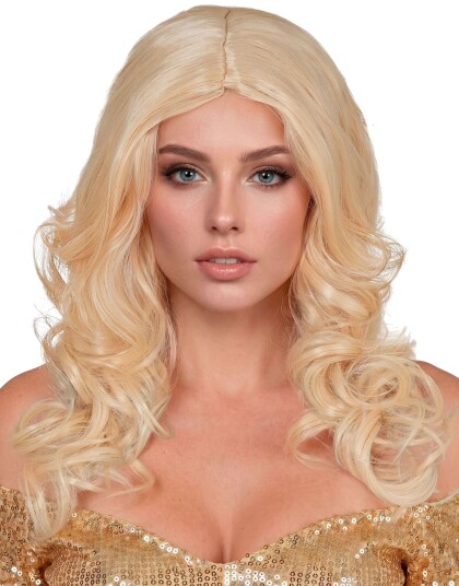Lang Blond Parykk med Store Krøller Blonde Parykker 10300