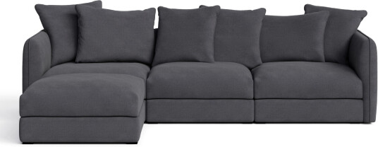 No Ga - Pavarotti 3-Seater With Ottoman Shadow Dark Grey Sofaer