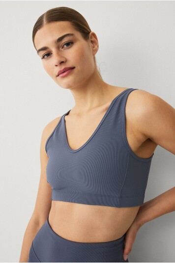 Ellos Studio Sports BH V neck Structure Grå