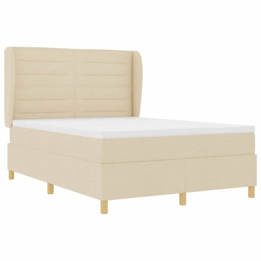 Boksegeseng med madrass Krem 140x200 cm Stoff