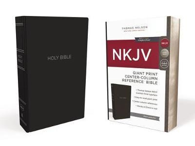 NKJV Holy Bible, Giant Print CenterColumn Reference Bible, Black Leatherlook, 72,000+ Cross References, Red Letter, Comfort Print: New King James Version