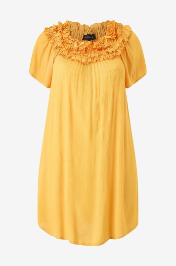 NO. 1 BY OX Kjole Double Ruffle Edge Gul NO. 1 BY OX Kjole Double Ruffle Edge Gul