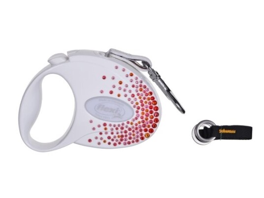 Flexi Uttrekkbar Snor Glam Splash Orient S 3M Hvit