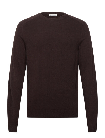 Knowledge Cotton Apparel Lambswool Crew Neck - Brown - L