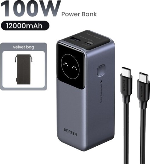 Ugreen 12000mAh 100W Hurtiglader Powerbank med USB-C Ugreen 12000mAh 100W Hurtiglader Powerbank med USB-C