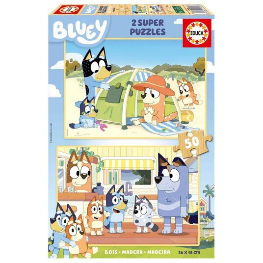 Educa Puzzle Bluey 2 X 50 Wood Educa Puzzle Bluey 2 X 50 Wood