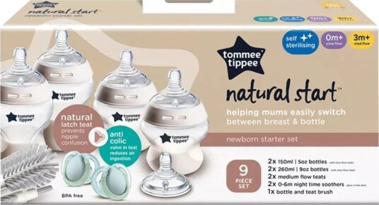 Tommee Tippee Closer To Nature Tåteflaske 260ml 6-Pk Anti-Kolikkventil
