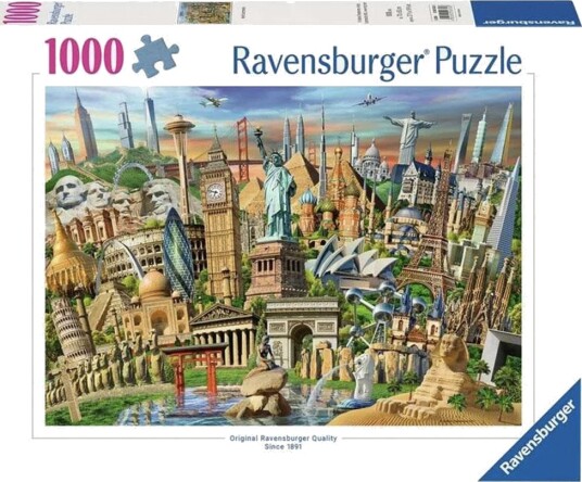 Ravensburger Puslespill 1000 Brikker Verdens Severdigheter