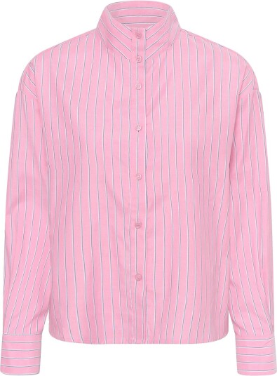 Kaffe Kaamabel Funnel Neck Shirt PINK/WHITE/NAVY STRIPES 36