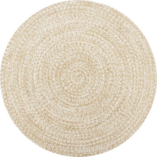 vidaXL Håndlaget teppe jute hvit og naturlig 90 cm