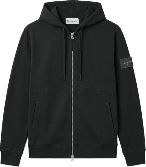 Calvin Klein Jeans Ls Eu 350Terry Badge Fz Hoodie Black L