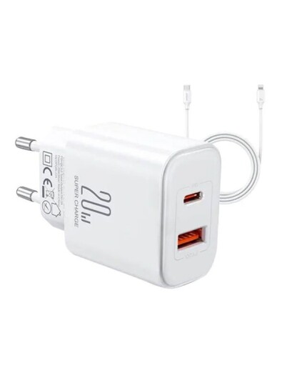 Joyroom power charger JR-TCF05 20W C to L cable 1m (white)