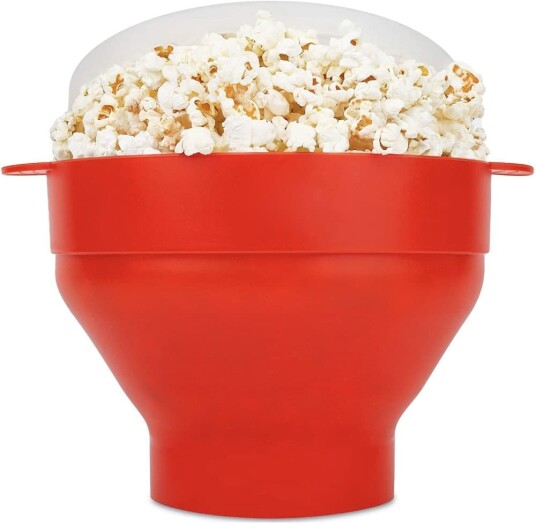 Pro Sammenleggbar Popcorn Maker Bowl Lage i mikrobølgeovnen Rød