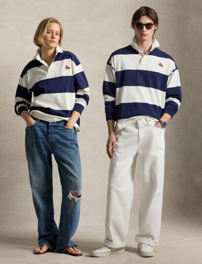 Polo Ralph Lauren Big Fit Striped Jersey Rugby Shirt Blue XL Polo Ralph Lauren Big Fit Striped Jersey Rugby Shirt Blue XL
