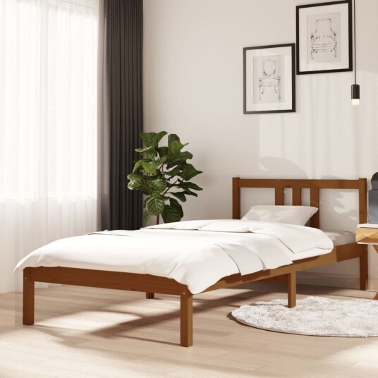 vidaXL Sengeramme honningbrun heltre 90x200 cm vidaXL Sengeramme honningbrun heltre 90x200 cm