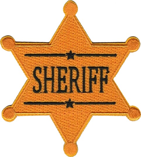 Märkbar Stoffmerke Sheriff-Stjerne V-3-1 Märkbar Stoffmerke Sheriff-Stjerne V-3-1