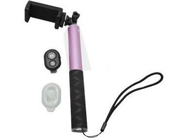 Ultron Selfiestang 83 cm med Fjernkontroll - Rosa Aluminium