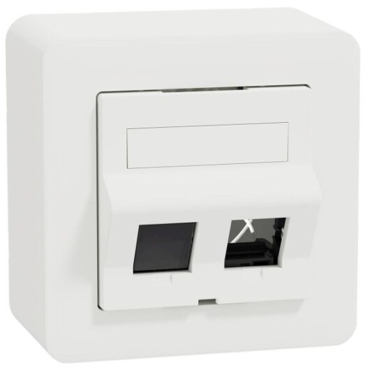 Schneider Electric Exxact Modularuttak vinklet, trykknappfeste Schneider Electric Exxact Modularuttak vinklet, trykknappfeste