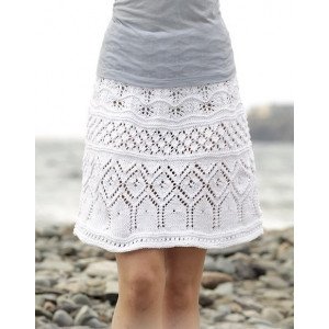 Summer Elegance by DROPS Design - Skjørt Strikkeoppskrift str . S - XXX - Small