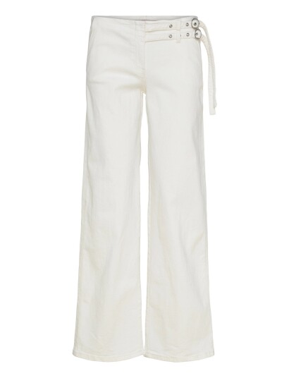 Gina Tricot Booty Belted Jeans White 38