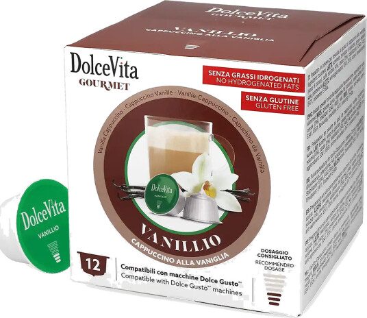 Dolce Vita | Vanillio Vanilje Cappuccino 12 kapsler til Dolce Gusto