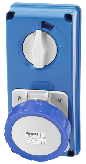 Gewiss låsbar forriglet kontakt 32A 3P+J 230V IP67 GW66216N