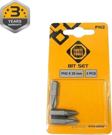 Forte Skrutrekker-Bit Ph2x25 Mm (3 Stk.)