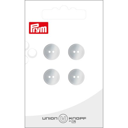 Prym plastknapp hvit 12 mm 2 hull 4 stk