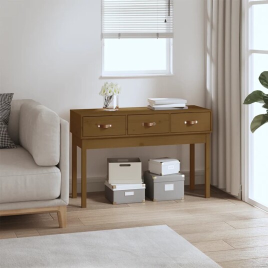 vidaXL Konsollbord honningbrun 114x40x75 cm heltre furu vidaXL Konsollbord honningbrun 114x40x75 cm heltre furu