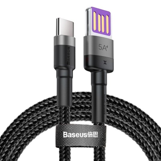 Baseus USB-C 40W QC 3.0 Hurtiglading Kebal 1m Svart