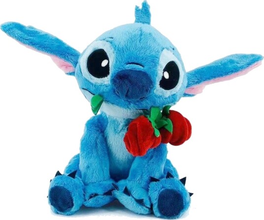 Disney Stitch Kosebamse Med Rose 25 cm Disney Stitch Kosebamse Med Rose 25 cm
