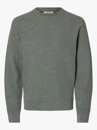 Selected Homme Ross Long Sleeve Knit Structure Crew Neck Grønn L Selected Homme Ross Long Sleeve Knit Structure Crew Neck Grønn L