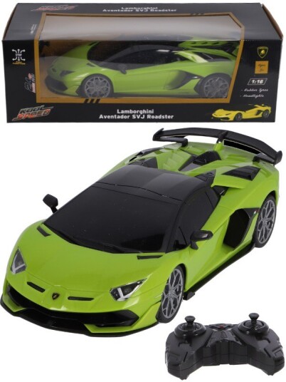 Lamborghini Aventador Radiostyrt bil med lys neongrønn 31 cm