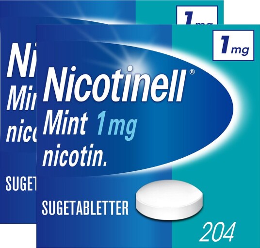 Nicotinell Startpakke røykeslutt 1 mg sugetabletter 2 x Mint 204 stk.