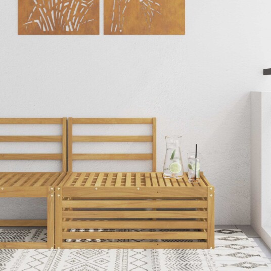 vidaXL Utendørs sofa sett Hvit 91 x 63 x 73 cm Solid akasietre