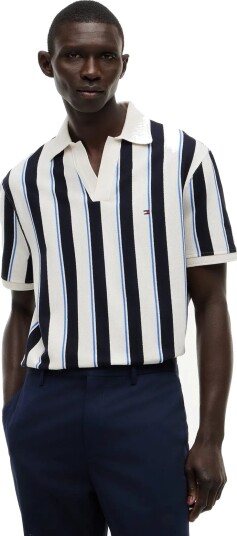 Tommy Hilfiger V Neck Crepe Classic Polo Navy XL Tommy Hilfiger V Neck Crepe Classic Polo Navy XL
