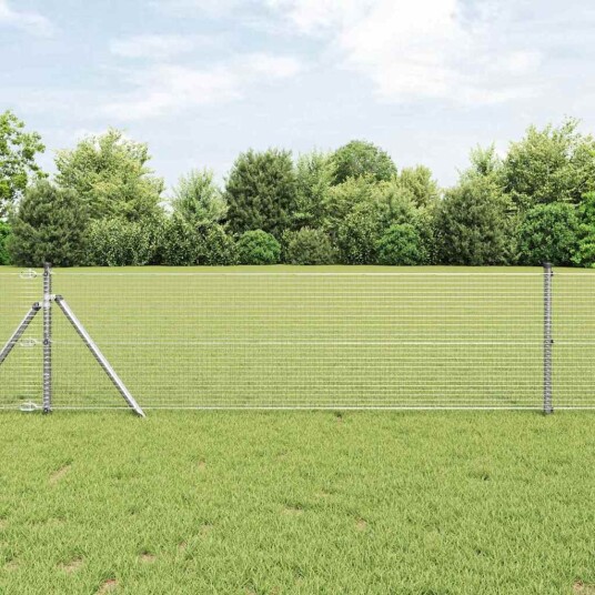 Sveiset Trådgjerde med 13 Innlegg 0.4x25 m Galvanisert Stål