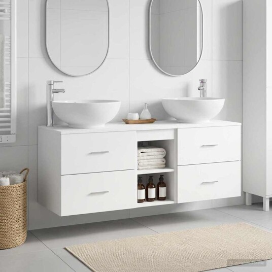 vidaXL Baderomsinnredningssett 3 stk. Hvit 49,5 x 44,5 x 65 cm vidaXL Baderomsinnredningssett 3 stk. Hvit 49,5 x 44,5 x 65 cm