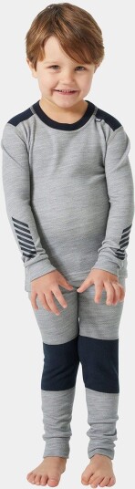 Helly Hansen Lifa® Merino Ull Undertøysett Barn Grå 116 Helly Hansen Lifa® Merino Ull Undertøysett Barn Grå 116