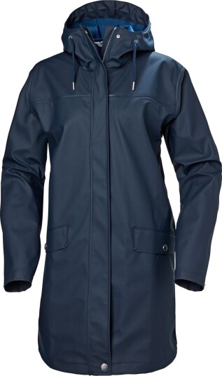 Helly Hansen Dame Moss Vanntett Regn Frakk Marineblå S SvartS Helly Hansen Dame Moss Vanntett Regn Frakk Marineblå S SvartS
