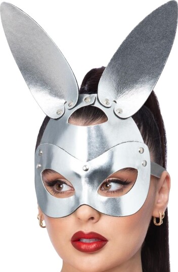 Sexy Sølvfarget Bunnymaske med Nagler