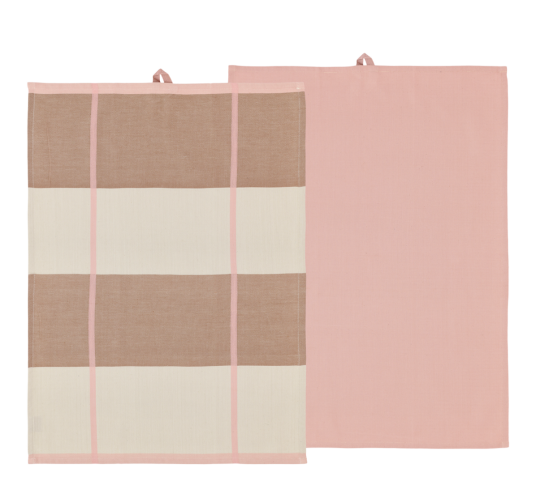 Södahl Blocks kjøkkenhåndkle 2 pk rosa