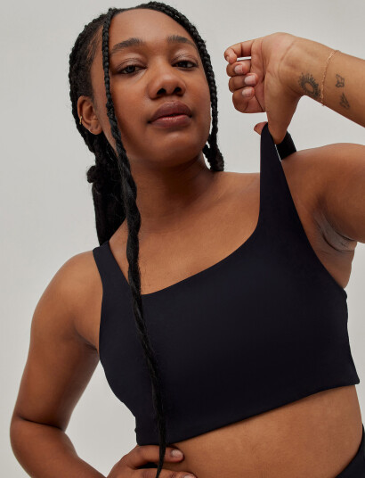Girlfriend Collective Tommy Bra, Square-Neck - Black - XXXL Girlfriend Collective Tommy Bra, Square-Neck - Black - XXXL