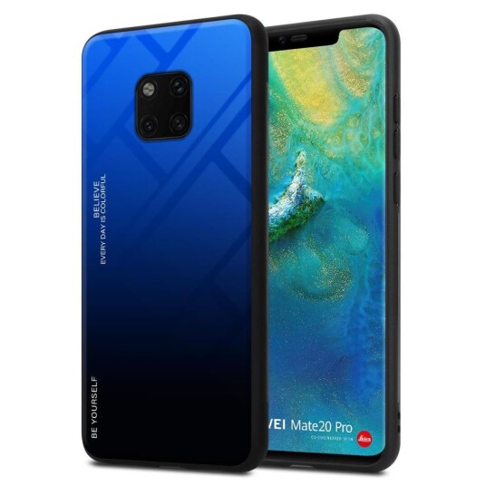 Cadorabo Deksel Til Huawei Mate 20 Pro Silikondeksel Av Tpu-Silikon Og Bakside Av Herdet Glass