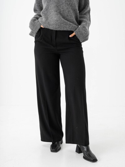 Selected Femme Tinni Midwaist Wide Pant Sort 36/30