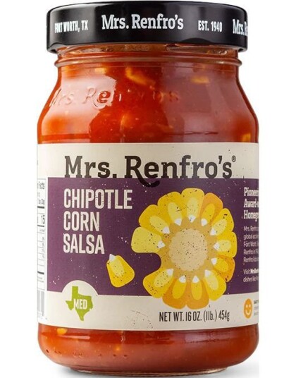 Mrs. Renfro"s Chipotle Corn Salsa Mildt Sterk Mais Salsasaus med Chipotle Chili 454 gram USA Import Mrs. Renfro"s Chipotle Corn Salsa Mildt Sterk Mais Salsasaus med Chipotle Chili 454 gram USA Import